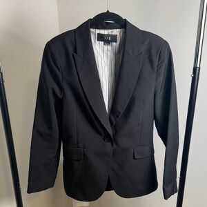 Women's XXI Black Padded Shoulder One Button Blazer Size Large